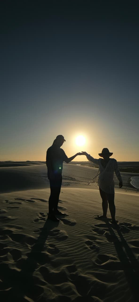 Pôr do sol nos Lençóis Maranhenses